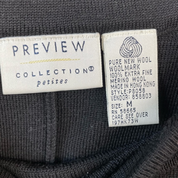 Preview Collections Black Wool Skirt Size M EUC - Picture 3 of 6